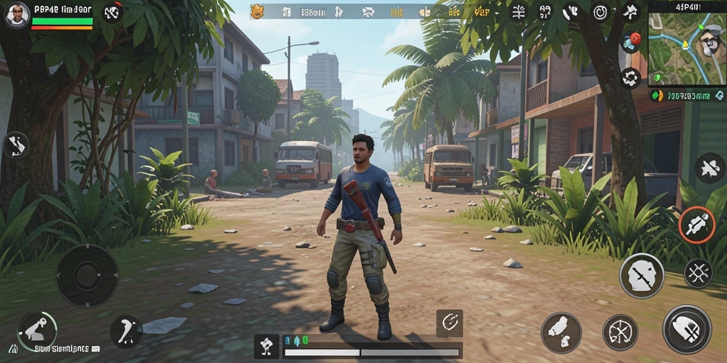 Tampilan gameplay 4P4P dengan karakter dan lingkungan yang beragam.