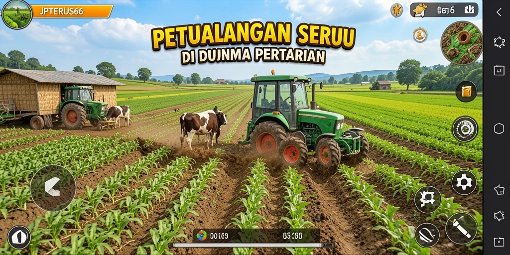 Tampilan menarik dari gameplay pertanian yang mendebarkan.