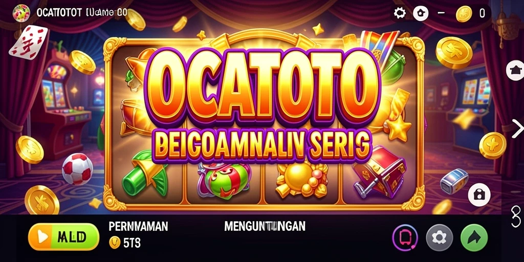 Tampilan gameplay OCATOTO dengan gulungan penuh warna.