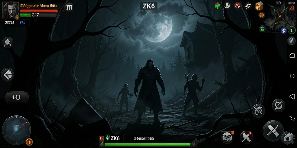 Tampilan mendebarkan dari gameplay ZK6 dalam kegelapan yang menakutkan.